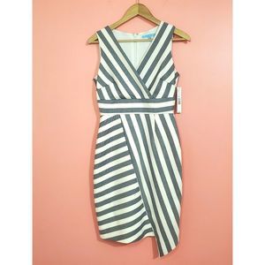 NWT Antonio Melani Dillard's Navy and White Striped Sally Sleeveless Dress